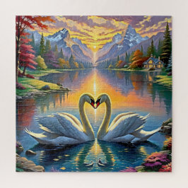 Atemberaubender Sonnenuntergang auf dem Berg Elega Puzzle