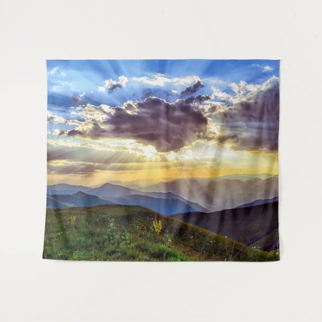 Atemberaubender Sonnenuntergang Wandteppich (Vorderseite (Horizontal))
