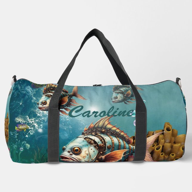 Atemberaubender Steampenfisch Duffle Bag (Vorderseite)