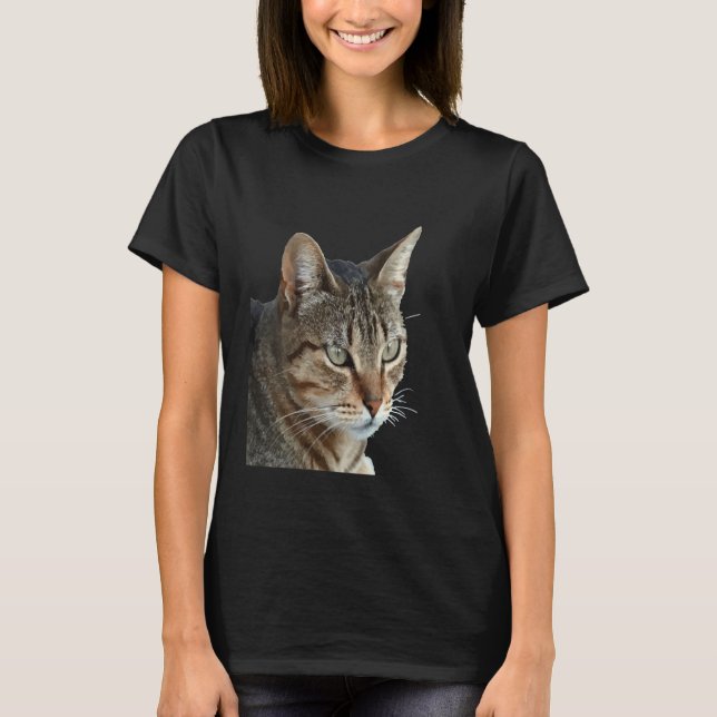 Atemberaubender Tabby Cat Nah Up Portrait Vector T-Shirt (Vorderseite)