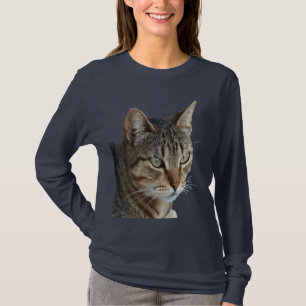 Atemberaubender Tabby Cat Nah Up Portrait Vector T-Shirt
