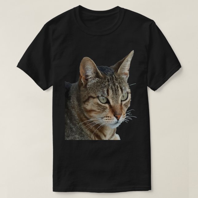 Atemberaubender Tabby Cat Nah Up Portrait Vector  T-Shirt (Design vorne)