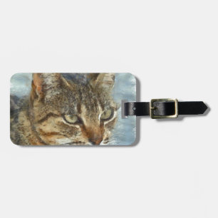 Atemberaubender Tabby-Kat Nah Up Graphit Pencil Po Gepäckanhänger