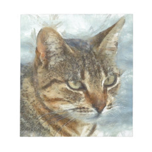 Atemberaubender Tabby-Kat Nah Up Graphit Pencil Po Notizblock
