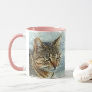 Atemberaubender Tabby-Kat Nah Up Graphit Pencil Po Tasse