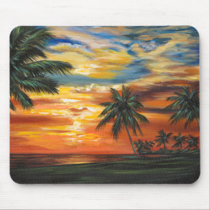 Atemberaubender tropischer Sonnenuntergang Mousepad