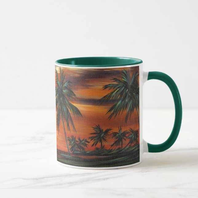 Atemberaubender tropischer Sonnenuntergang Tasse (Rechts)