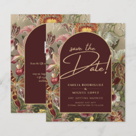 Atemberaubender Vintager Botanischer Burgund Flora