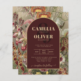 Atemberaubender Vintager Botanischer Burgund Flora