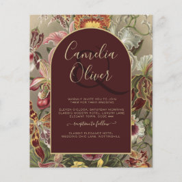 Atemberaubender Vintager Botanischer Burgund Flora Flyer