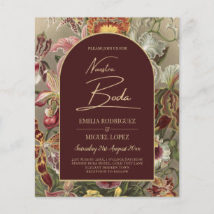 Atemberaubender Vintager Botanischer Burgund Flora Flyer