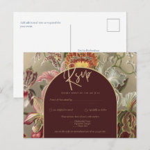 Atemberaubender Vintager Botanischer Burgund Flora