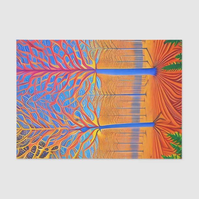 Atemberaubender Wald der Moderne Seidenpapier (Vorderseite)