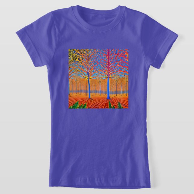Atemberaubender Wald der Moderne T-Shirt (Ablage )