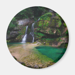 Atemberaubender Wasserfall Virje, Slowenien Poster Magnet