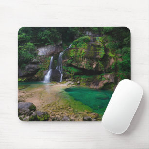 Atemberaubender Wasserfall Virje, Slowenien Poster Mousepad