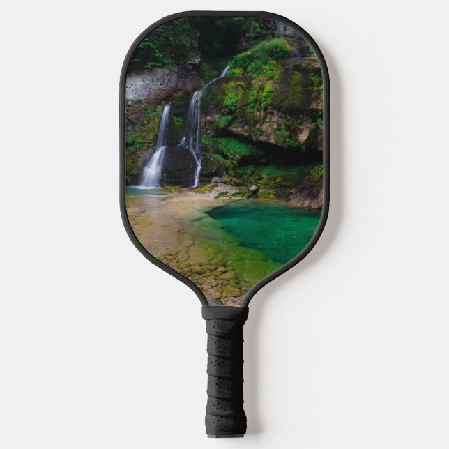 Atemberaubender Wasserfall Virje, Slowenien Poster Pickleball Schläger (Vorderseite)