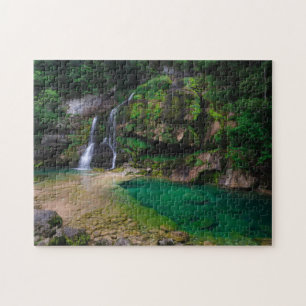 Atemberaubender Wasserfall Virje, Slowenien Poster Puzzle