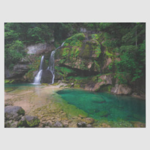 Atemberaubender Wasserfall Virje, Slowenien Poster Seidenpapier