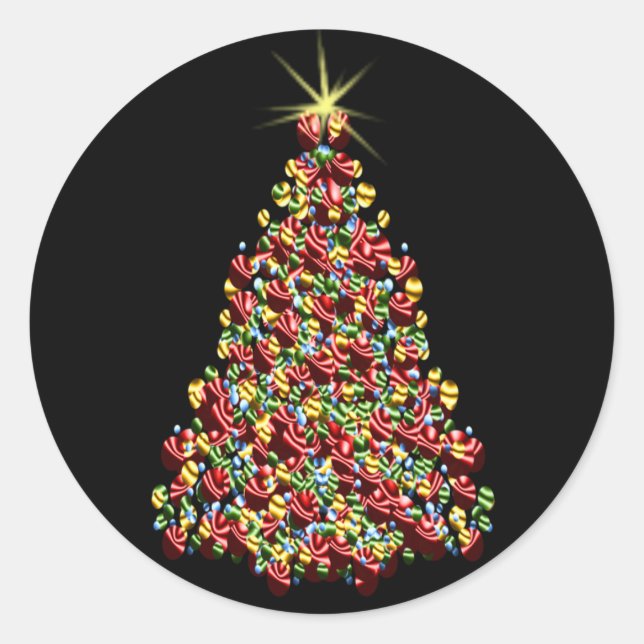 Atemberaubender Weihnachtsbaum Weihnachten Umschla Runder Aufkleber (Vorderseite)