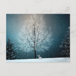 Atemberaubender Winterbaum - Komplett mit Kaninche Postkarte