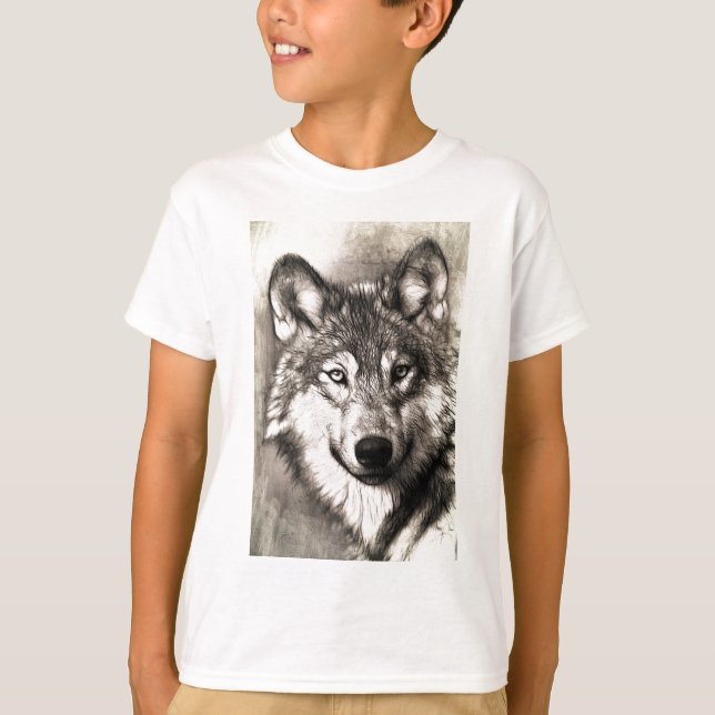 Atemberaubender Wolf Gesicht Foto Druckzubehör the T-Shirt (Vorderseite)