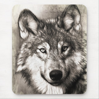 Atemberaubender Wolf-Gesichtspferd Sketch-Mauspad Mousepad