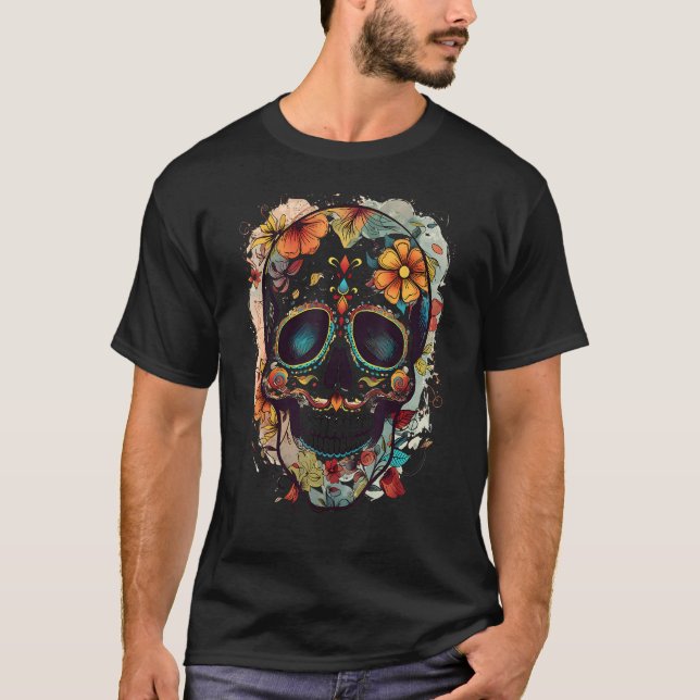 Atemberaubender Zuckerschädel T-Shirt (Vorderseite)