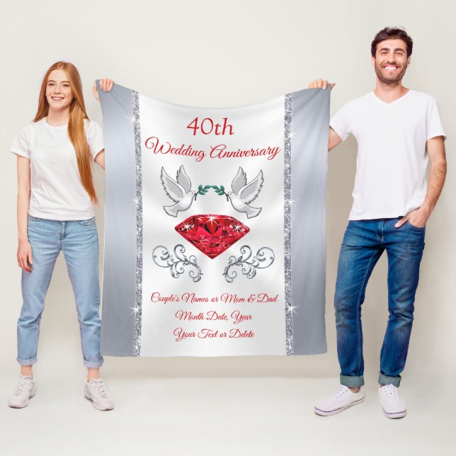 Atemberaubendes 40-jähriges Jubiläum Geschenk für  Fleecedecke (Beispiel)