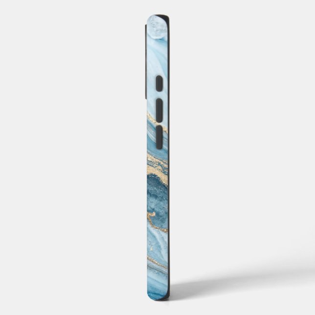 "Atemberaubendes Abstraktes Blau und Goldmarmor Case-Mate iPhone Hülle (Rückseite / Links)