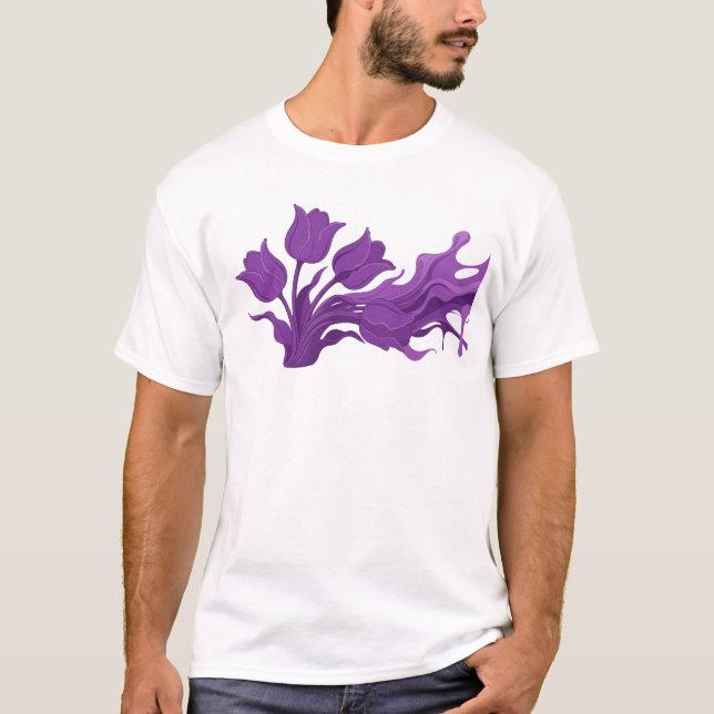 ATEMBERAUBENDES ABSTRAKTES BLUMEN Originaldesign T-Shirt (Vorderseite)