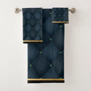 ATEMBERAUBENDES AQUAMARINES BLAU Black BADEZIMMER Badhandtuch Set