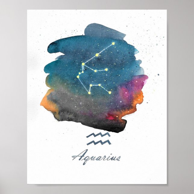 Atemberaubendes Aquarius Constellation Painting Po Poster (Vorne)