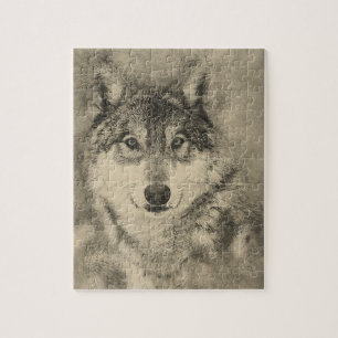 Atemberaubendes Bauholz-Wolf-Puzzle Puzzle