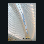 Atemberaubendes Bild des Oculus im WTC Postkarte<br><div class="desc">Mit dieser atemberaubenden Postkarte mit dem Oculus im World Trade Center senden Sie ein Stück von New Yorks architektonischem Wunderwerk an Freunde und Familie. Diese von dem renommierten Architekten Santiago Calatrava entworfene ikonische Struktur symbolisiert die Widerstandsfähigkeit und Erneuerung nach den Ereignissen vom 11. September 2001. Diese Postkarte erfasst die komplizierten...</div>