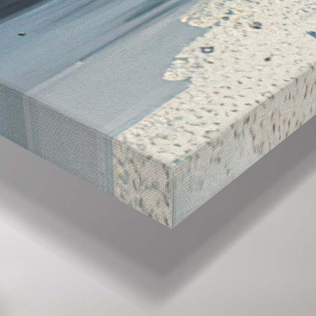 Atemberaubendes Bild mit blauer Blume - Vibrierend Leinwanddruck (Ecke(Unten))