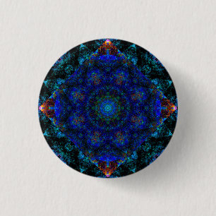 Atemberaubendes blaues Boheme-Kaleidoskop, Button