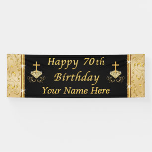 Atemberaubendes CHRISTLICH Happy 70. Geburtstagsba Banner