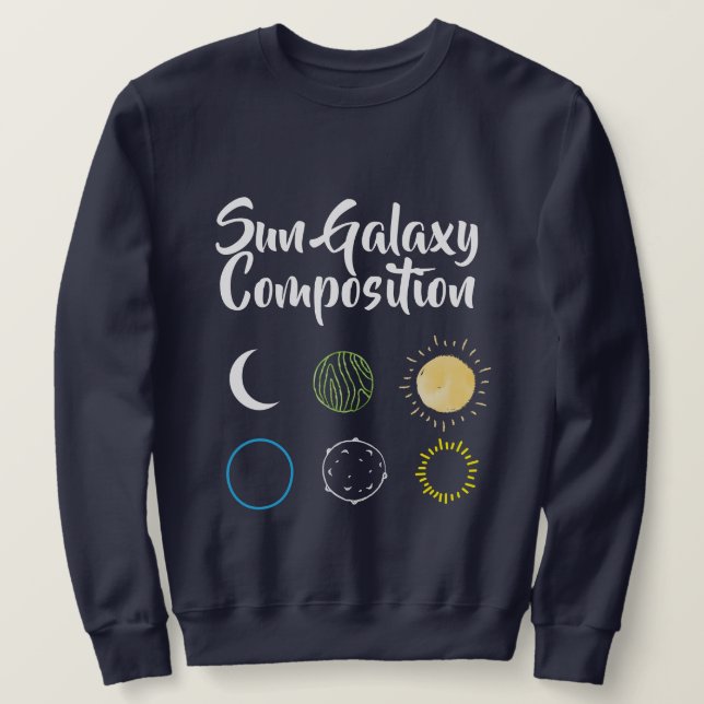 Atemberaubendes Design der Sun Galaxy-Kombination Sweatshirt (Design vorne)