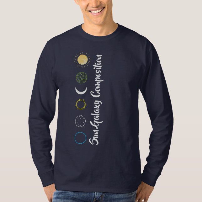 Atemberaubendes Design der Sun Galaxy-Kombination T-Shirt (Vorderseite)