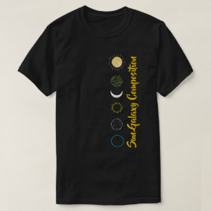 Atemberaubendes Design der Sun Galaxy-Kombination T-Shirt