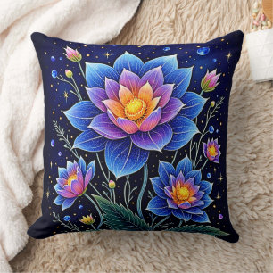 Atemberaubendes Design kosmischer Blumenträume Kissen