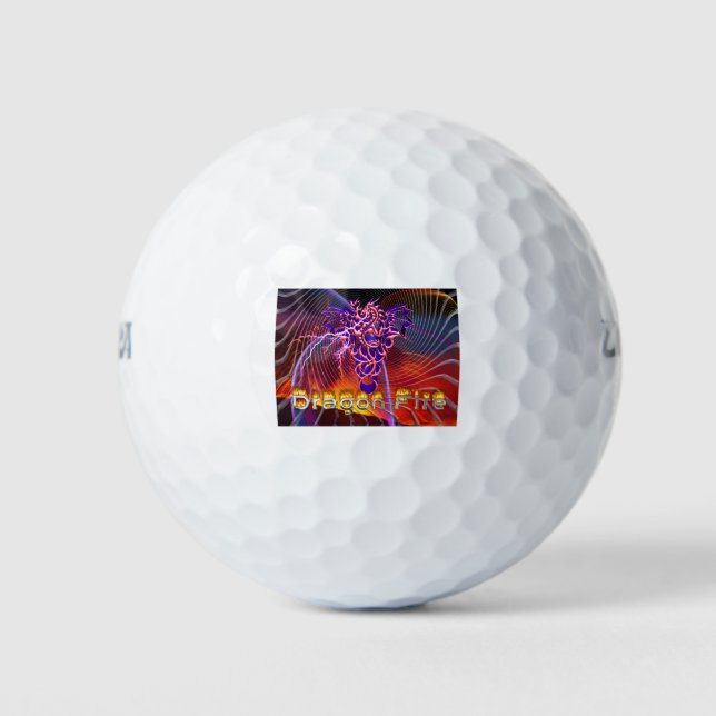 Atemberaubendes Drachenfeuerdesign Golfball (Vorderseite)