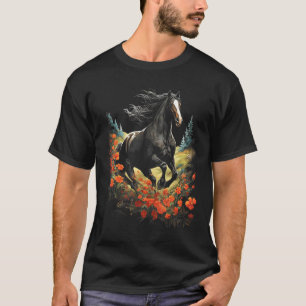 Atemberaubendes Gallopierpferd auf einer Wiese T-Shirt