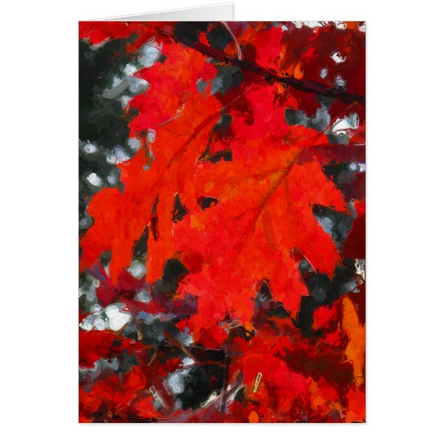Atemberaubendes gemaltes rotes Herbst-Blätter (Vorne)