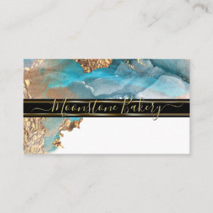 Atemberaubendes Gold Aqua Liquid Julie Visitenkarte