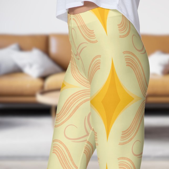 Atemberaubendes goldgelbes Muster Leggings (Swirl on PaleGoldenrod)
