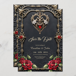 Atemberaubendes gotisches Herz Save The Date