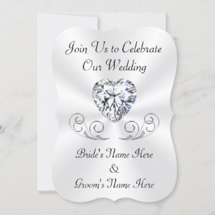 Atemberaubendes Herz, Diamant Hochzeitskarten Einladung