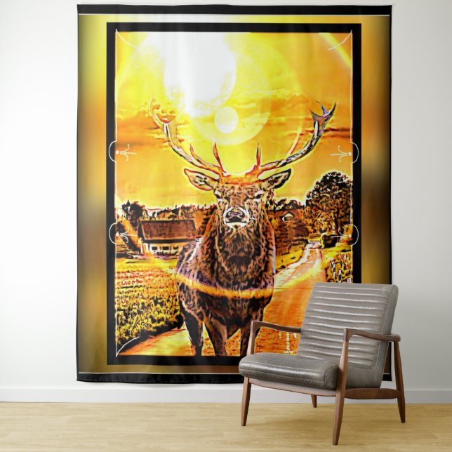 Atemberaubendes Hirsch 02-02 Wandteppich (Beispiel)